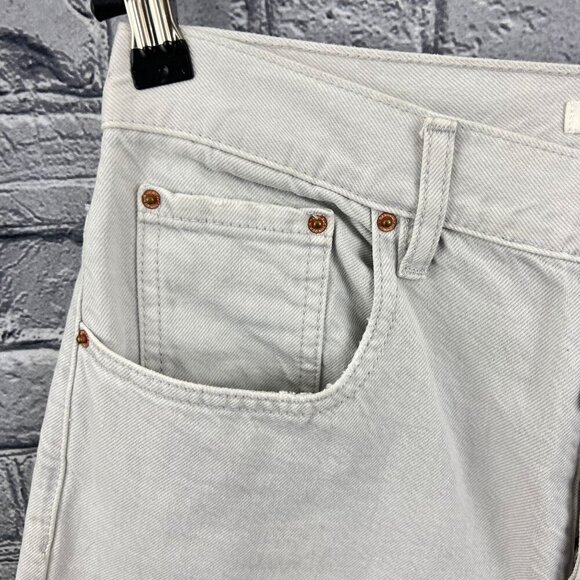 PacSun  Washed White  Distressed Dad Jeans Button Fly  Size 29 100% cotton - Picture 4 of 11